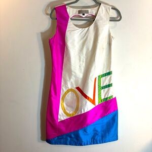 Tangerine Jill Sz 6 Trim Mini Dress 100% Silk Handmade LOVE Design Lined